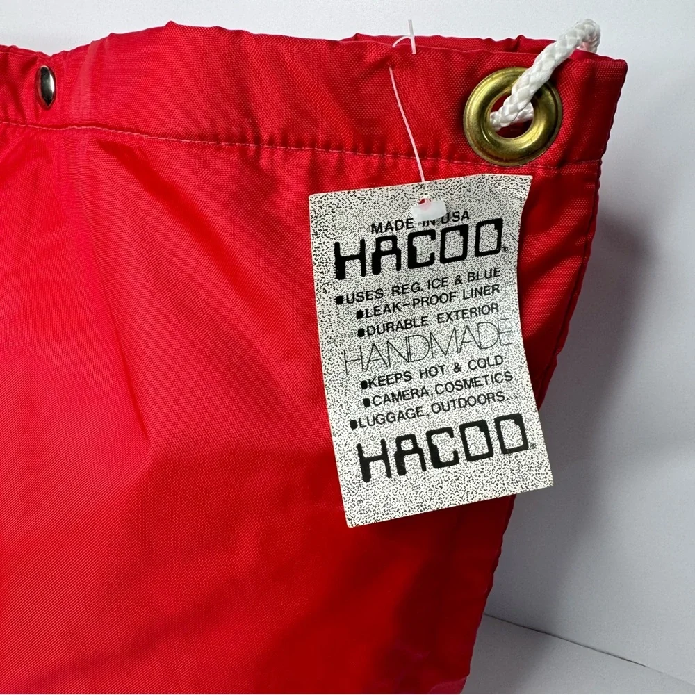 Hacoo USA Red Vintage Keeps Hot & Cold Bag Leak Proof Liner Outdoors Durable NWT